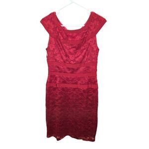 Dress Barn Collections Women’s Sheath Dress Size 6 Red Lace **GORGEOUS**